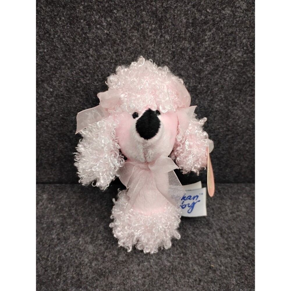 Pink Poodle Dog Stephan Baby Plush Rattle Lucie with Tags
